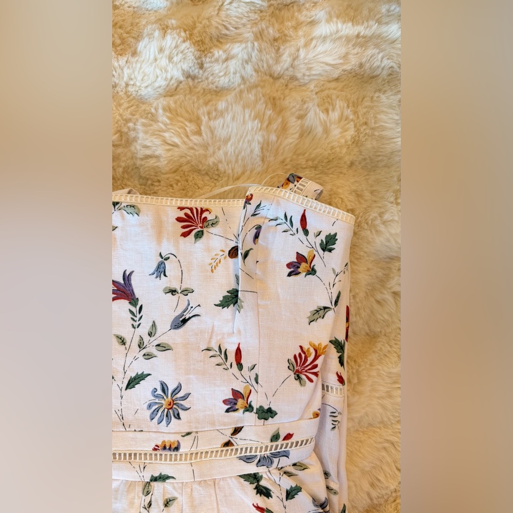 Reformation Everett Linen Dress In Corsini, brand new, never worn, no flaws. - Picture 12 of 15